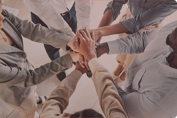 Hands joining together in unity