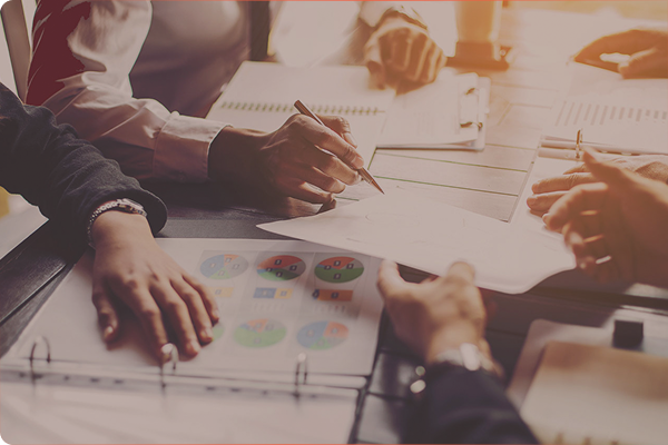 People working on blueprints